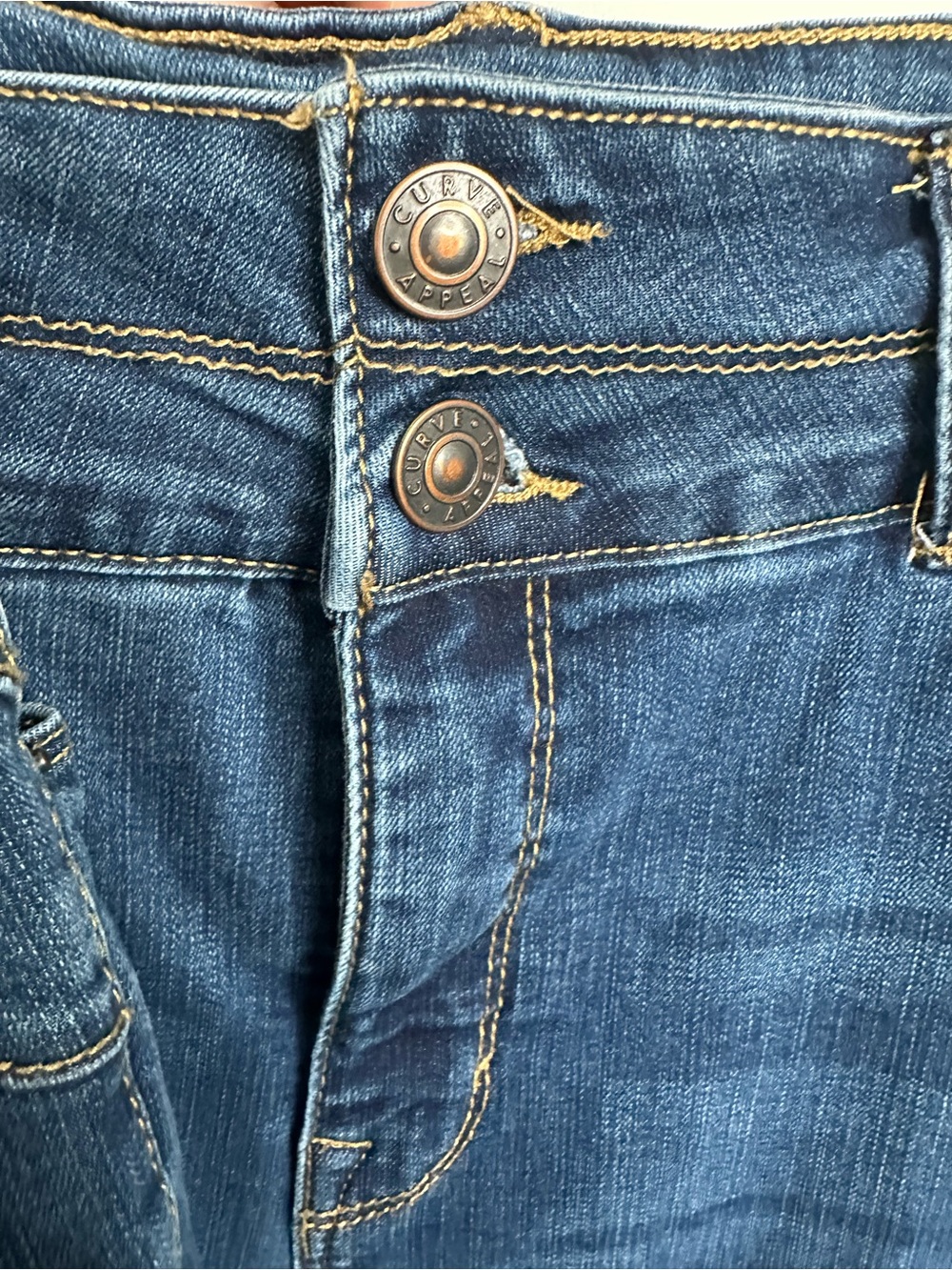 Curve Appeal Scott High Rise Skinny Jeans 16/33 Stretch Y2K Double Button - Picture 10 of 14